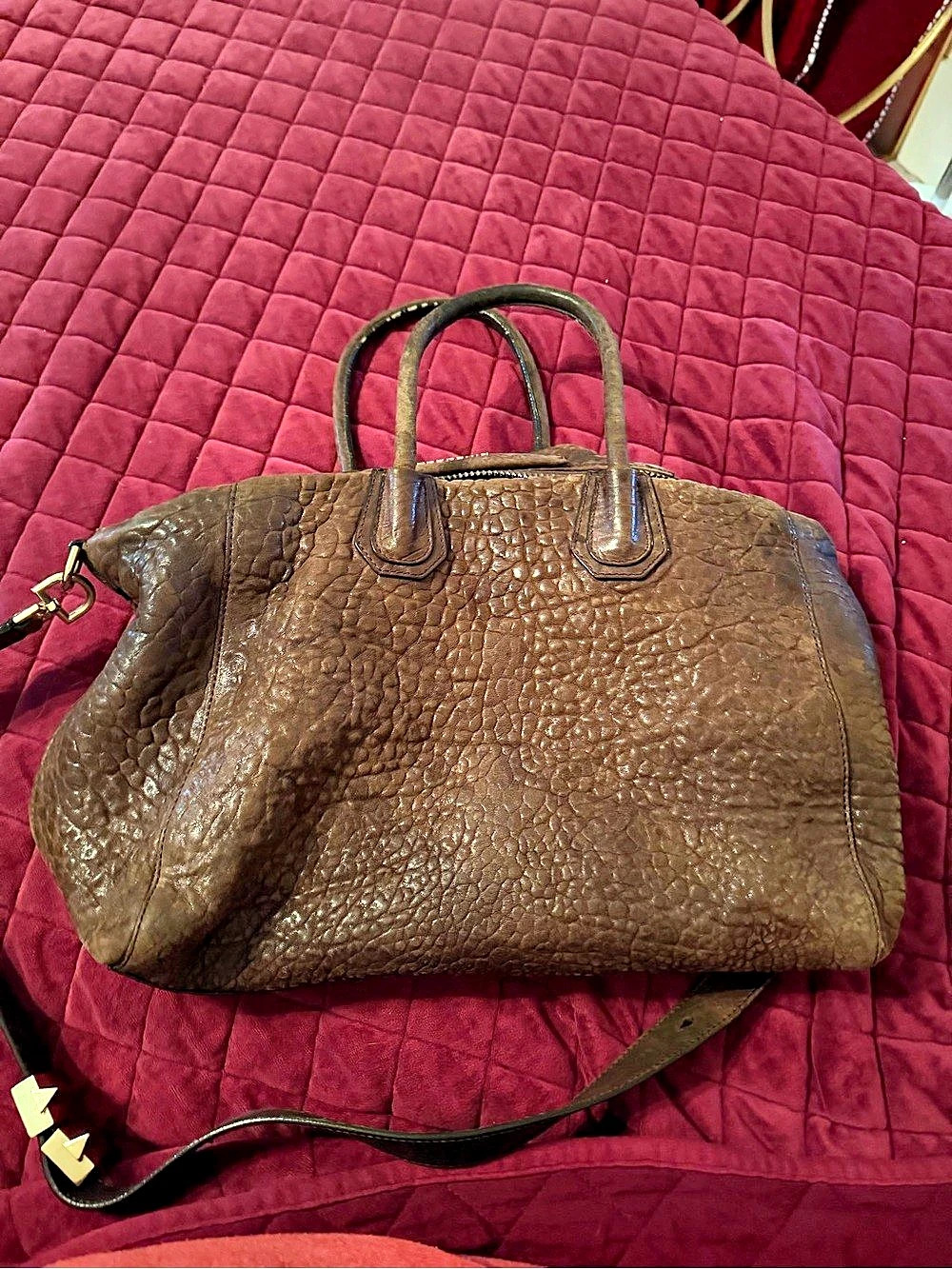 Givenchy Nightingale Textured Leather Satch